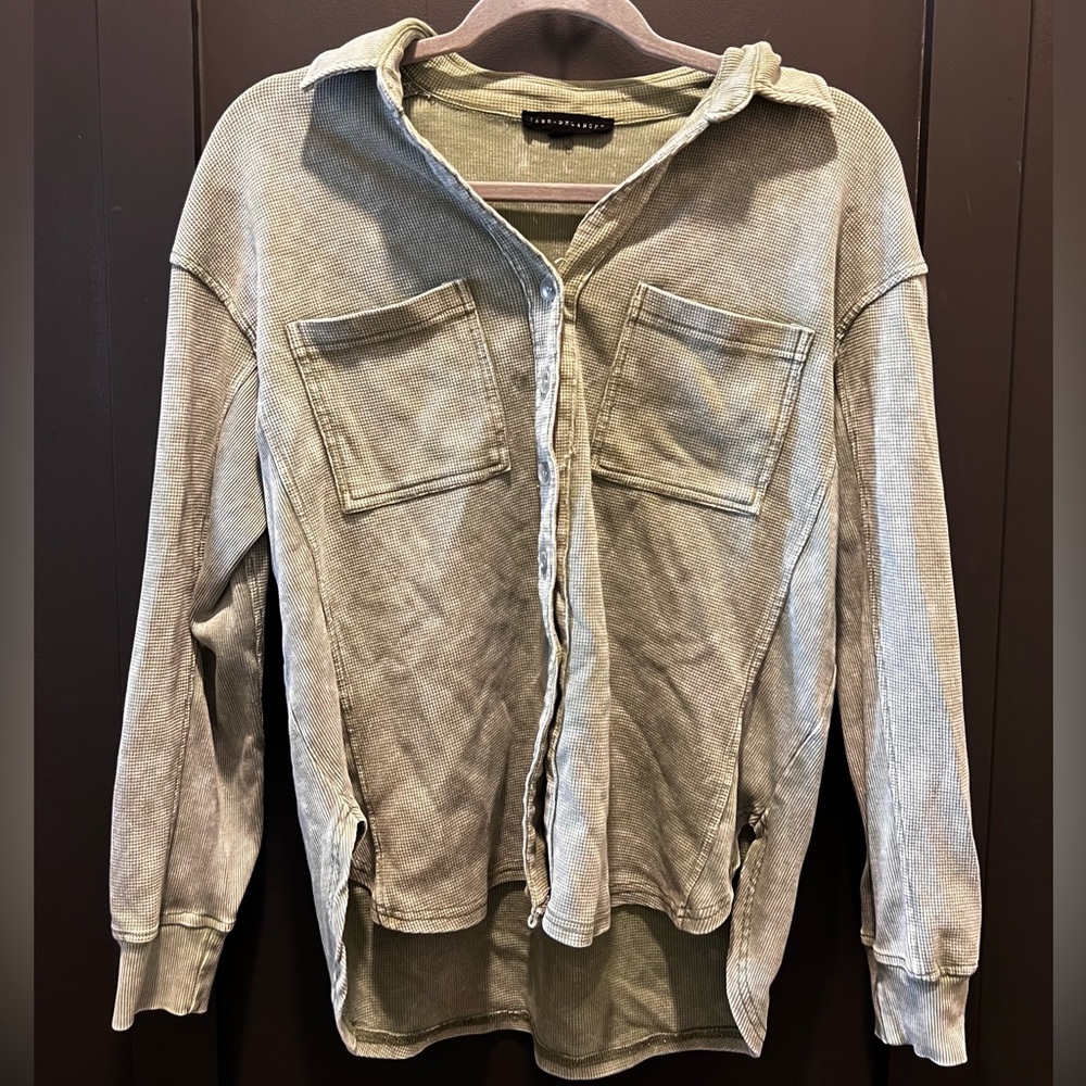 Jane and Delancey Olive Button Up Shirt